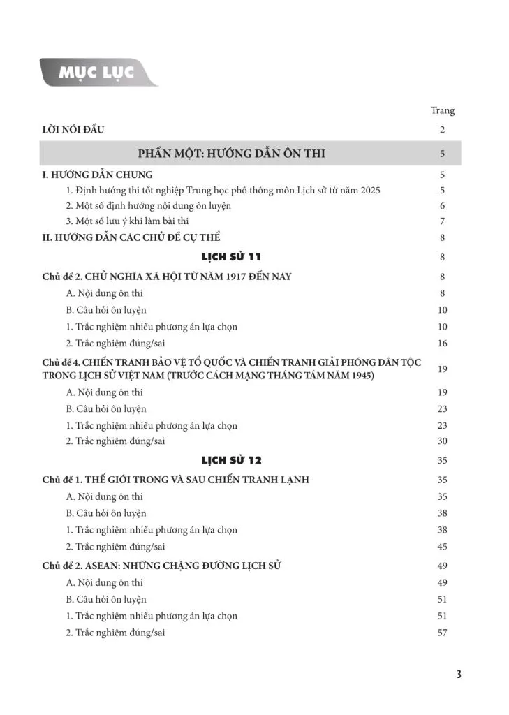 HƯỚNG DẪN ÔN THI TỐT NGHIỆP THPT MÔN LỊCH SỬ (Năm học: 2025 - 2026)